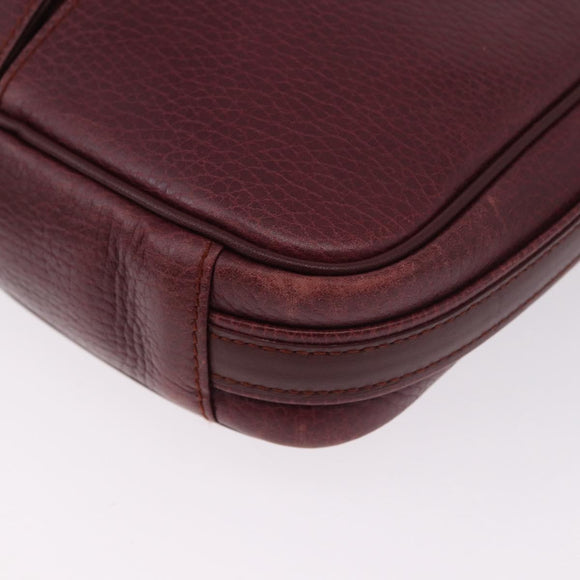 CARTIER Must Line Umhängetasche Leder Bordeaux Gold Auth gh2065
