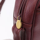 CARTIER Must Line Umhängetasche Leder Bordeaux Gold Auth gh2065-16