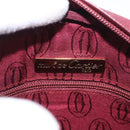 CARTIER Must Line Umhängetasche Leder Bordeaux Gold Auth gh2065-17