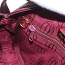 CARTIER Must Line Umhängetasche Leder Bordeaux Gold Auth gh2065-21