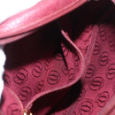 CARTIER Must Line Umhängetasche Leder Bordeaux Gold Auth gh2065-23