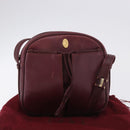 CARTIER Must Line Umhängetasche Leder Bordeaux Gold Auth gh2065-12