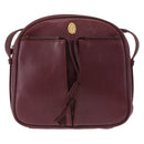 CARTIER Must Line Umhängetasche Leder Bordeaux Gold Auth gh2065-13