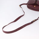 CARTIER Must Line Umhängetasche Leder Bordeaux Gold Auth gh2065-8