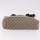 GUCCI GUCCI Plus Supreme Web Sherry Line Tote Bag PVC Beige Gold Auth gh2067-7