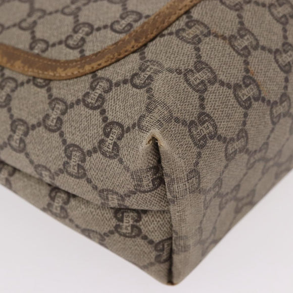GUCCI GUCCI Plus Supreme Web Sherry Line Tote Bag PVC Beige Gold Auth gh2067