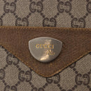 GUCCI GUCCI Plus Supreme Web Sherry Line Tote Bag PVC Beige Gold Auth gh2067-18