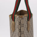 GUCCI GUCCI Plus Supreme Web Sherry Line Tote Bag PVC Beige Gold Auth gh2067-4