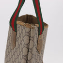 GUCCI GUCCI Plus Supreme Web Sherry Line Tote Bag PVC Beige Gold Auth gh2067-6