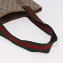 GUCCI GUCCI Plus Supreme Web Sherry Line Tote Bag PVC Beige Gold Auth gh2067-9