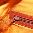 MCM Vicetos Logogram Boston Bag PVC Leather Brown Gold Auth gh2068-19