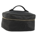 CHANEL Vanity Hand Bag Caviar Skin Black Gold CC Auth gh2069-1