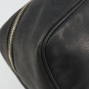 CHANEL Vanity Hand Bag Caviar Skin Black Gold CC Auth gh2069-15