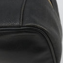 CHANEL Vanity Hand Bag Caviar Skin Black Gold CC Auth gh2069-16