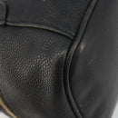 CHANEL Vanity Hand Bag Caviar Skin Black Gold CC Auth gh2069-17