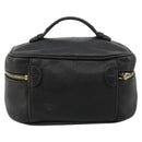 CHANEL Vanity Hand Bag Caviar Skin Black Gold CC Auth gh2069-2