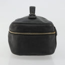 CHANEL Vanity Hand Bag Caviar Skin Black Gold CC Auth gh2069-3