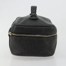 CHANEL Vanity Hand Bag Caviar Skin Black Gold CC Auth gh2069-4