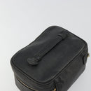 CHANEL Vanity Hand Bag Caviar Skin Black Gold CC Auth gh2069-6
