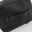 CHANEL Vanity Hand Bag Caviar Skin Black Gold CC Auth gh2069-7