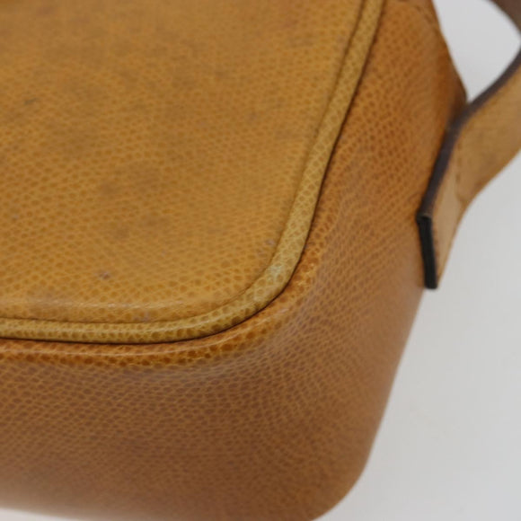 CELINE Shoulder Bag Leather Yellow Gold Auth gh2070