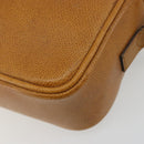CELINE Shoulder Bag Leather Yellow Gold Auth gh2070-16