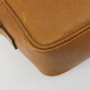 CELINE Shoulder Bag Leather Yellow Gold Auth gh2070-17