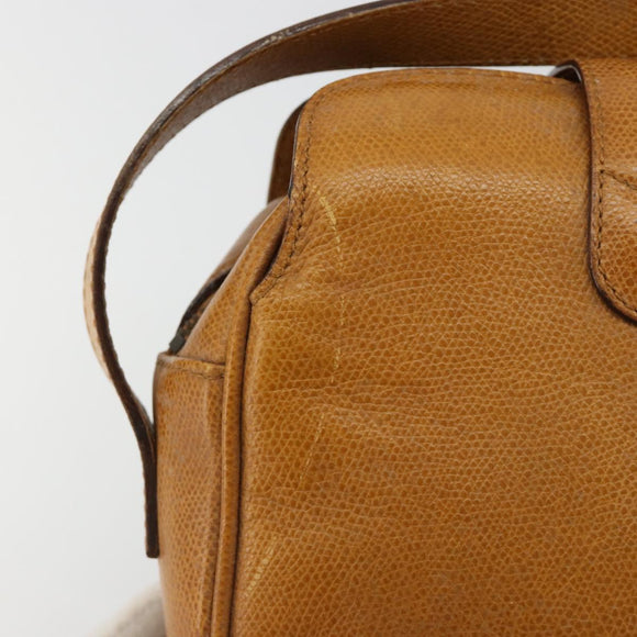 CELINE Shoulder Bag Leather Yellow Gold Auth gh2070