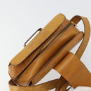 CELINE Shoulder Bag Leather Yellow Gold Auth gh2070-10
