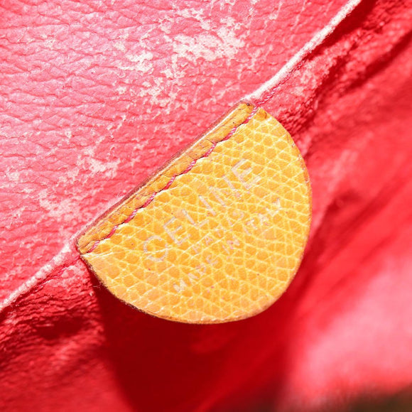 CELINE Shoulder Bag Leather Yellow Gold Auth gh2070