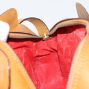 CELINE Shoulder Bag Leather Yellow Gold Auth gh2070-21