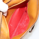 CELINE Shoulder Bag Leather Yellow Gold Auth gh2070-24