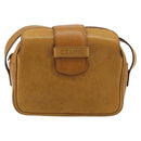 CELINE Shoulder Bag Leather Yellow Gold Auth gh2070-13