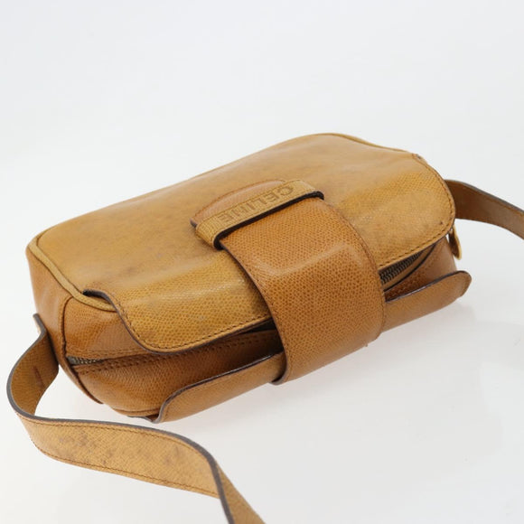 CELINE Shoulder Bag Leather Yellow Gold Auth gh2070