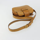CELINE Shoulder Bag Leather Yellow Gold Auth gh2070-7