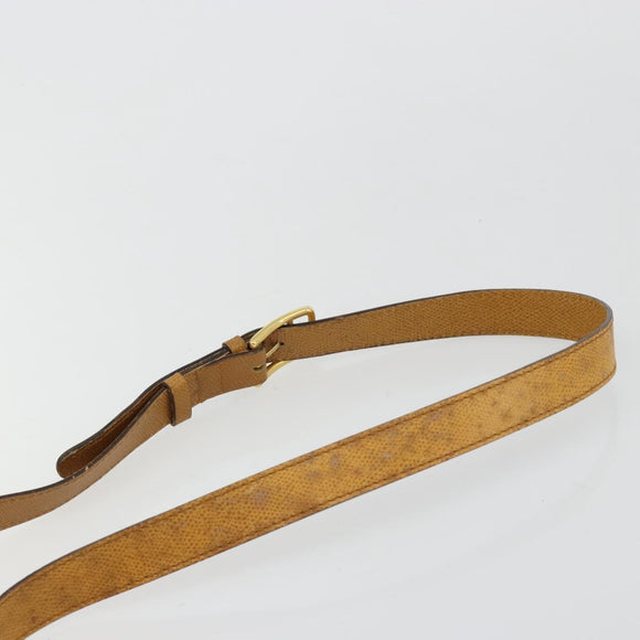 CELINE Shoulder Bag Leather Yellow Gold Auth gh2070