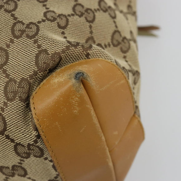 GUCCI GG Canvas Tragetasche Beige Silber 019 0402 Auth gh2071