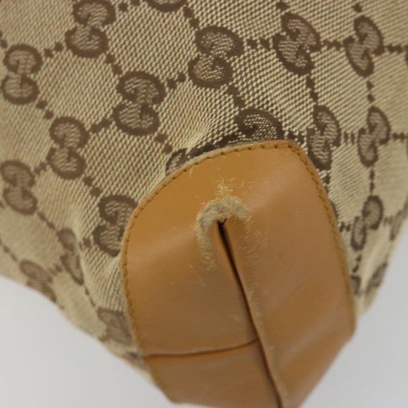 GUCCI GG Canvas Tragetasche Beige Silber 019 0402 Auth gh2071