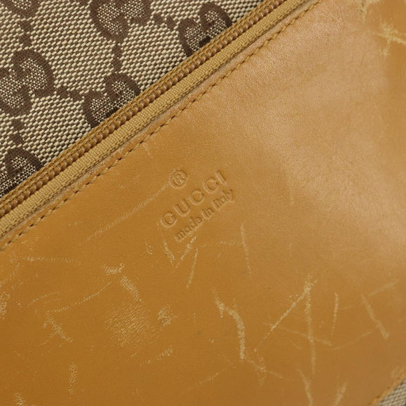 GUCCI GG Canvas Tragetasche Beige Silber 019 0402 Auth gh2071