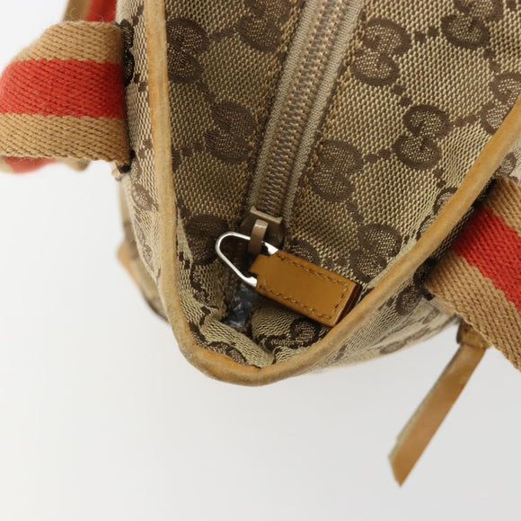 GUCCI GG Canvas Tragetasche Beige Silber 019 0402 Auth gh2071