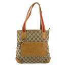 GUCCI GG Canvas Tragetasche Beige Silber 019 0402 Auth gh2071-13