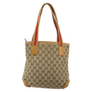 GUCCI GG Canvas Tragetasche Beige Silber 019 0402 Auth gh2071-2