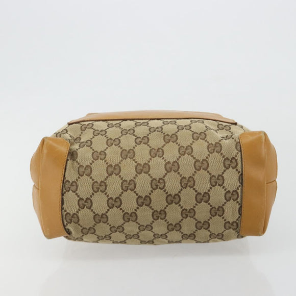 GUCCI GG Canvas Tragetasche Beige Silber 019 0402 Auth gh2071