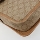 CELINE Macadam Canvas Schoudertas PVC Beige Goud Auth gh2072-17