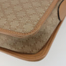 CELINE Macadam Canvas Schoudertas PVC Beige Goud Auth gh2072-18