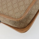 CELINE Macadam Canvas Schoudertas PVC Beige Goud Auth gh2072-19