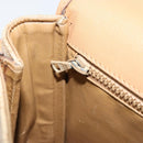 CELINE Macadam Canvas Schoudertas PVC Beige Goud Auth gh2072-25