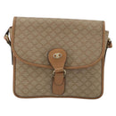 CELINE Macadam Canvas Schoudertas PVC Beige Goud Auth gh2072-13