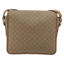 CELINE Macadam Canvas Schoudertas PVC Beige Goud Auth gh2072-2