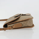 CELINE Macadam Canvas Schoudertas PVC Beige Goud Auth gh2072-4